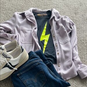 NWOT twelve o two lavenderButton-Up Shirt small women